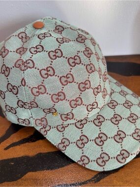 Pre-Owned Gucci GG Canvas Baseball Hat-Turquoise